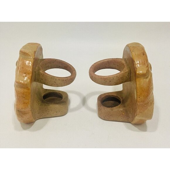 Vintage Lion Napkin Rings Stoneware Zoo Holders Ceramic Safari Animals Pottery - Picture 3 of 7